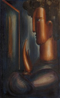 Before the Mirror (1931) painting in high resolution by Oskar Schlemmer. 