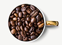 Coffee beans collage element psd