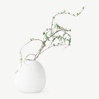 White vase collage element psd