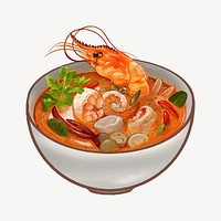 Tom Yum Kung  illustration collage element psd