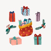 Santa sack and Christmas presents illustration