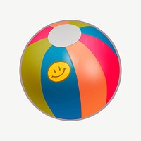 Beach ball illustration collage element psd