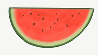 Watermelon fruit illustration collage element psd