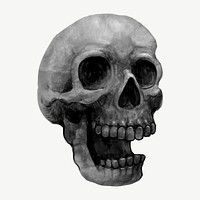 Halloween skull illustration collage element psd