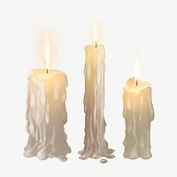  Halloween candles illustration collage element psd