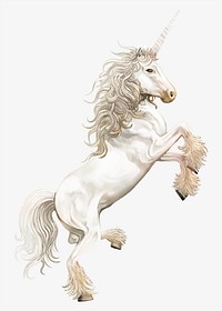 White unicorn illustration, mythical creature