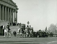 John F. Kennedy Lying in State November 24, 1963President Kennedy funeral arriving at the Capitol. Photo by Architect of the Capitol photographers. Original public domain image from Flickr