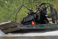 U.S. Customs and Border Protection, Riverine Unit Patrols Rio Grande River Border in Air-Boat