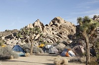 Camping tent, Joshua Tree National Park, southern California