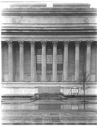 Photograph of a Flood Protection Barricade at the National Archives Building 7th Street Entrance. Original public domain image from Flickr