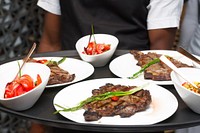 Beef dish dinner, home cooked steak. Original public domain image from Flickr