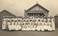 King George Military Hospital, night nurses (1915). Original public domain image from Flickr