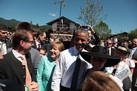 Barack Obama, U.S. President, meets citizens. Original public domain image from Flickr