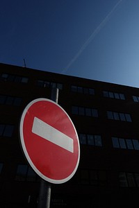 No entry, street sign. Original public domain image from Flickr