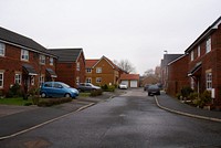 Neighborhood house, residential area. Original public domain image from Flickr