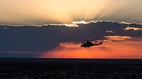 A U.S. Marine Corps UH-1Y Venom assigned to Marine Aviation Weapons and Tactics Squadron One (MAWTS-1) prepares to engage targets during an urban close air support exercise at Yodaville, Yuma, Ariz., Sept. 30, 2016.