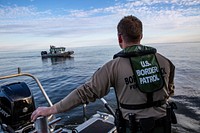 U.S. Border Patrol agents assigned to the Warroad, MN, station patrol the Northwest Angle on Lake of the Woods in Warroad, MN, June 19, 2018.