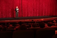 DCM Kent Logsdon speaking athe the Hidden Figures prepremiere. Original public domain image from Flickr