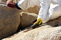 Graffiti removal with volunteer