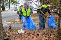 WITN staff clean litter from Arlington Blvd as part of the City's Adopt-A-Street program. January 28, 2019. Original public domain image from Flickr