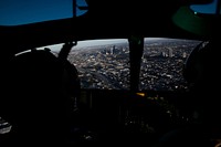 Officers with the U.S. Customs and Border Protection Air and Marine Operations fly an AS350 A-Star helicopter over downtown Houston, Texas, Jan. 30, 2017.