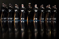 U.S. Navy Ceremonial Guard from the Naval District Washington, D.C. stand in formation for the Armed Forces Full Honor Farewell Review Ceremony in honor of the Secretary of Defense at Joint Base Myer-Henderson Hall in Arlington, Va. Jan. 9, 2017.