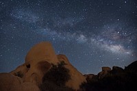 Milky Way and rock mountain