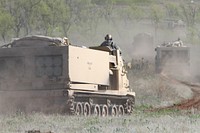 2nd Battalion, 4th Field Artillery has a live-fire exercise of its Multiple Launch Rocket System at Fort Sill's West Range, April 6. Original public domain image from Flickr