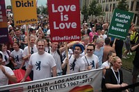 Love is love, pride parade. Original public domain image from Flickr