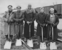 Trackwomen, 1943. Baltimore & Ohio Railroad Company, 1940-1945. Original public domain image from Flickr
