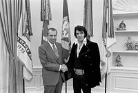 Richard M. Nixon and Elvis Presley at the White House. Original public domain image from Flickr