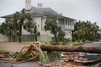 Extensive property damage can be seen in the wake of Hurricane Harvey which made landfall along the Texas coast, August 26, 2017.