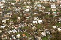 An aerial view of the damage left behind after Hurricane Maria is seen from a U.S. Customs and Border Protection, Air and Marine Operations, Black Hawk helicopter as AMO agents respond to the humanitarian needs of the people of Puerto Rico October 2, 2017.