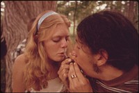 Boy and Girl Smoking Pot During an Outing in Cedar Woods near Leakey, Texas. Original public domain image from Flickr