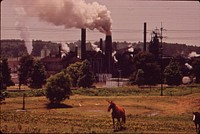 Factory smoke across pasture land. Original public domain image from Flickr