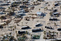 Recreational vehicles and camper trailers law strewn about in a trailer park in the Florida Keys in the wake of Hurricane Irma September 12, 2017.