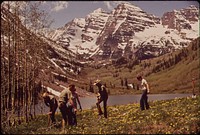 Aspen Residents Help U.S. Forest Service Personnel Plant Seedlings at Marron Lake Campground, 12 Miles North of Aspen, 05/1972. Original public domain image from Flickr