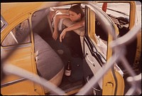 Teenager in Second Ward, Chicano Neighborhood, 06/1972. Photographer: Lyon, Danny. Original public domain image from Flickr