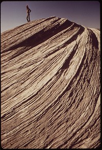 Crossbedded Sandstone of Catler Formation. Sand Dunes Have Been Transformed Into Sandstone, 05/1972. Original public domain image from Flickr