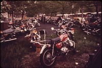 Motorcycle Parking near Battery Park in Lower Manhattan These Machines Belong to People Who Work in Downtown Offices. Original public domain image from Flickr