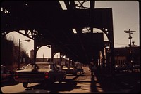 Elevated Railroad Structure and Blighted Area below Washington Street South from the Corner of Bartlett. Original public domain image from Flickr