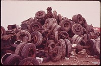 Old Tires Heaped Up at Site of Controversial Landfill Operation in the Spring Creek Area of Jamaica Bay 05/1973. Photographer: Tress, Arthur. Original public domain image from Flickr