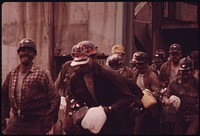 Miners Just Leaving the Elevator Shaft of Virginia-Pocahontas Coal Company Mine #4 near Richlands, Virginia at 4 P.M. There Are Three Mine Shifts.