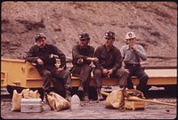 Group of Miners Waiting to Go to Work on the 4 P.M. to Midnight Shift at the Virginia-Pocahontas Coal Company Mine #4 near Richlands, Virginia.