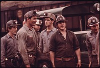 Group of Miners Waiting to Go to Work on the 4 P.M. to Midnight Shift at the Virginia-Pocahontas Coal Company Mine #4 near Richlands, Virginia.