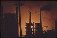 Oil Refinery in the Sunset. Original public domain image from Flickr