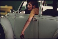 Motorist with Grimy Hands Leads to the Belief He Has Been Working on His Car Prior to Bringing It to an Auto Emission Inspection Station at Norwood, Ohio. Like All Light Duty, Spark Ignition Powered Motor Vehicles in Hamilton County, His Car Will Be Tested for Carbon Monoxide and Hydrocarbon Emissions.