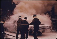 Actual Demonstration by the Fire Department Training Station Showing What Would Happen If a Rear End Accident If a Five Gallon Can of Gasoline Was Carried in the Trunk of an Auto. Photographer: Falconer, David. Original public domain image from Flickr