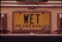 An Oregon Personalized License Plate with the Letters "Wet" However, Lack of Rain Created a Serious Energy Crisis in the Pacific Northwest in the Fall of 1973.