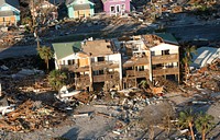 A U.S. Customs and Border Protection Air and Marine Operations UH-60 Black Hawk flight crew conducts search and rescue operations in the aftermath of Hurricane Michael that left a swath of destruction across the area near Panama City, Florida, October 11, 2018.